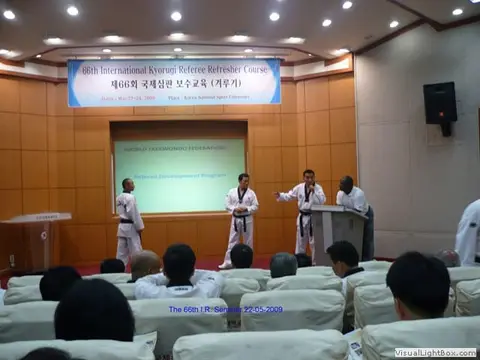 Master Kim studying to be an international referee